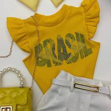 Girls' Outfit Set: Brazil Blouse, Shorts, World Cup Look - Blusa amarilla - Ver 6