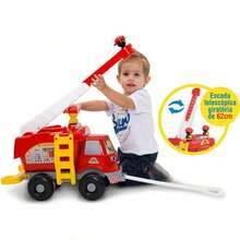 Large Fire Truck With Sound, 2 Figures And Ladder, 62cm - 彩色 - 查看 6