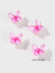 10pcs/Set Colorful Gradient 3D Resin Butterfly Hair Clips, Cute Bridal Wedding Decor, European And American Style Hair Accessories For Girls - Multicolor - View 5