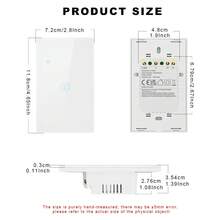 US Standard WiFi Smart Water Heater Switch With Energy Monitoring - APP Remote Control, Compatible With Alexa/Smart Home/Tuya, Voice & Timer Functions, Real-Time Power/Current/Voltage Tracking, Daily/Monthly/Annual Statistics, 5000W High Load, Tempered Glass Panel, Backlit Switch - Multicolor - View 4