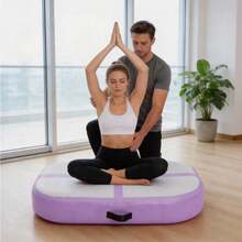 Inflatable Gymnastics Mat 100*60*20cm Air Tumbling Track For Yoga Fitness Dance Taekwondo Back/Front Flips Fall Protection Training Mat - Purple - View 3