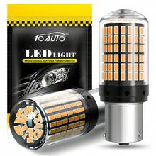 TOAUTO 2 bóng đèn LED ô tô 20W 3000LM Canbus 144SMD BA15S BAU15S BAY15D 3156 3157 7440 7443 dùng cho đèn xi nhan trước sau, đèn phanh, điện áp 12V, màu trắng, đỏ, vàng. - A - Xem 24