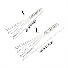 1 pieza Batidora de mano de acero inoxidable de 10 pulgadas/12 pulgadas, batidor de huevos, batidor de crema, herramienta de cocina para hornear - Plateado - Ver 3