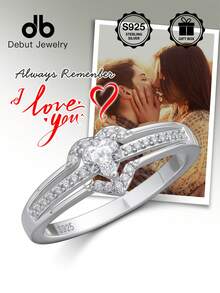 925纯银双层心形几何圆环戒指，适合女性作为结婚订婚新娘首饰，情人节礼盒包装 - 簡約愛心 - 查看 11