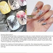 Nail Art Stamping Plate, Butterfly Wing Liquid Nail Decals, Bowknot Nail Stamp Template, Transparent Nail Stamping Silicone Stamp, Nail Art Tools - Black - View 5