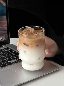 1个复古美式冰咖啡杯，ins风简约耐热玻璃杯，牛奶杯，饮料果汁杯 - 彩色 - 查看 5