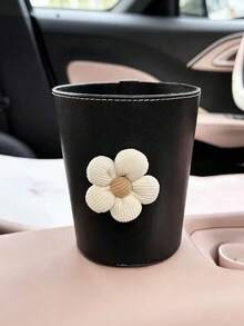 1pc Flower Shaped Car Trash Can, Seat Garbage Bin, Air Vent Trash Holder - Garbage Can - View 5