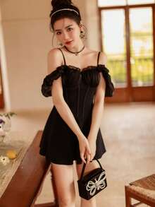 Women Swim Dresses - 黑色 - 查看 7