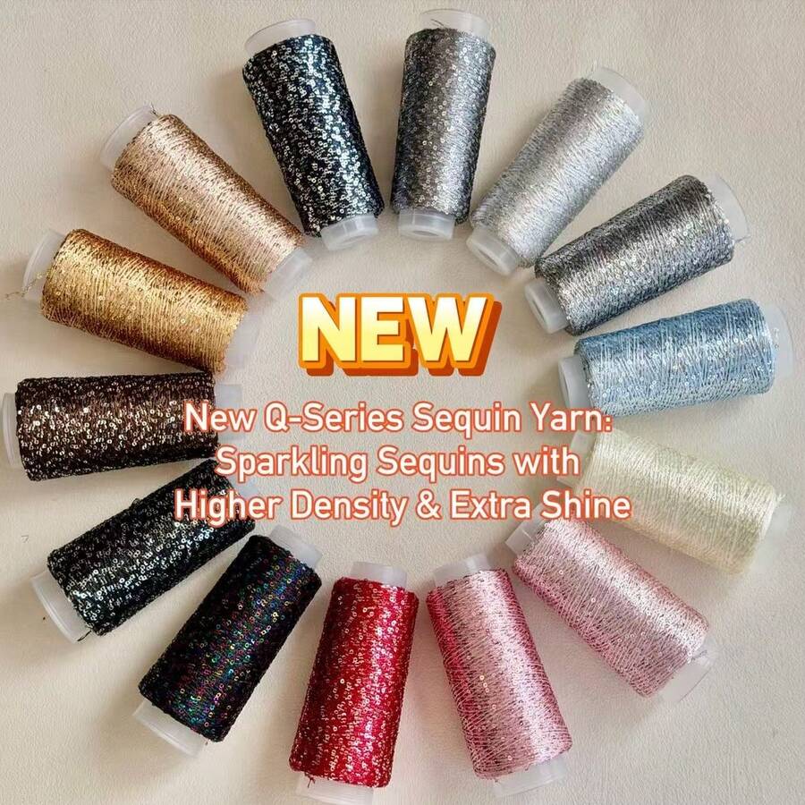 50g Sequin Yarn Shiny Sequin Thread For Hand-Knitting, Handcraft DIY Clothing, Bags, Hats And More