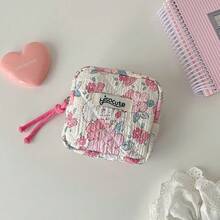 1个可爱碎花卫生巾收纳袋，便携式小巧化妆包，适合女孩和学生 - 收納包 - 查看 8