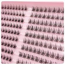 220pcs Natural Look Cluster Eyelashes Kit - 8-16mm D Curl, Hypoallergenic DIY Lash Extensions For A Fluffy & Voluminous Look - C - View 8