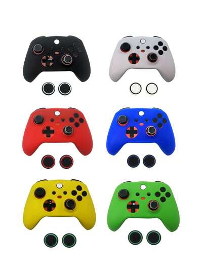 1 set compatibil cu Series S/X, 1 husă de protecție pentru controler + 2 capace pentru joystick, protecție anti-cădere, anti-alunecare, anti-zgârieturi, experiență de joc îmbunătățită