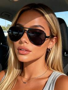 1 Set Retro Chic Expressive Elegant Fashion Glasses For Women, Suitable For Street Style, Music Festivals, Outdoor Leisure, Driving, Fishing, Etc. - Multicolor - View 3