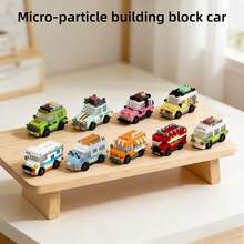 9pcs Mini Car Building Block Set, Micro Particle City Vehicle Model Assembly Toys, Educational DIY Decoration, Children's Birthday Gift - Multicolor - View 6