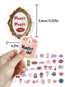 50pcs Cartoon Motivational Girl Stickers Cute And Adorable Designs Perfect For Journaling Supplies, Guitar Notebooks, Tablets, Parties, Suitcases, Envelopes, School Supplies Decorations - Fun Stickers Scrapbook Supplies Stationery Funny Stickers Kindle - 50pcs/pack - View 6