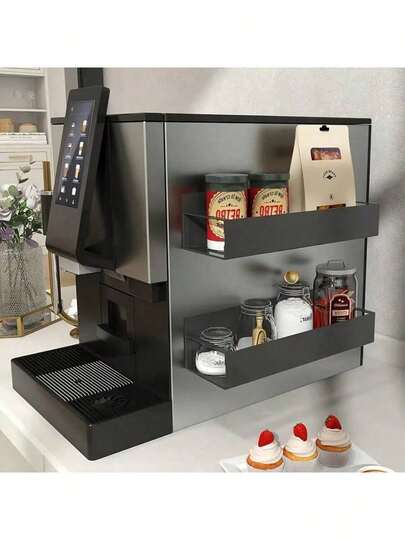 Magnetic Storage Rack, No Punching Magnetic Refrigerator Side Organizer, Wall Mounted Removable Fridge Storage Shelf, Space-Saving Kitchen Organizer For Spices, Utensils, Condiments & Small Items, Essential Kitchen Storage & Home Living Accessories For Fridge, Microwave & Washing Machine Side