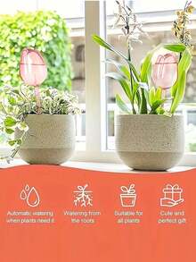 1pc/2pcs/4pcs Slouchy Gardening Tool Potted Plant Cutter Automatic Watering Device Drip Irrigation System - Pink - View 5