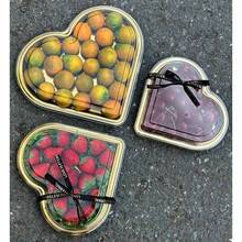 5 Packs Heart-Shaped Plastic Serving Trays With Lids - Multi-Purpose Large Capacity Snack Containers For Fruits, Vegetables, Salads, Cheese Boards, And Parties - Gold - View 7