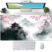 宝塔鼠标垫 粉色樱花 全桌面日式鼠标垫 加长大号防滑橡胶底座 大键盘垫 缝边设计 适用于游戏和办公 - 查看 12