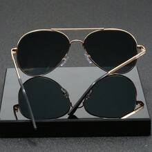 1 chiếc kính thời trang cổ điển gọng lớn unisex, kính bảo hộ cao cấp. - Xám - Xem 3