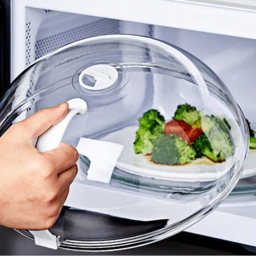 [Nắp đậy thức ăn chống bắn tóe] 1 nắp đậy thức ăn chống bắn tóe dùng trong lò vi sóng, có lỗ thoát hơi và tay cầm, dễ cầm nắm, phù hợp với lò vi sóng và đồ dùng nhà bếp. - Nhiều màu - Xem 1