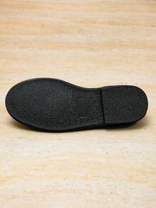 女士绒面革一脚蹬乐福鞋，休闲平底鞋，黑色绒面革乐福鞋，TPR鞋底，办公通勤鞋 - 黑色 - 查看 9