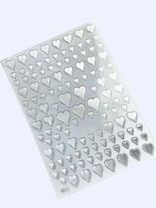 1片激光美甲贴纸，奢华美甲贴纸，银色系列美甲饰品配件 - 彩色 - 查看 3