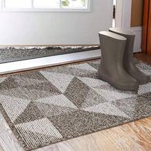 60cm x 90cm - Indoor Doormat 60cm x 90cm Absorbent Front Back Door Mat Floor Mats Rubber Backing Non Slip Door Mats Inside Mud Dirt Trapper Entrance Front Door Rug Carpet Machine Washable Low Profile-Brown Geome - 24x36 - Ver 8