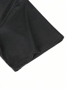 Camiseta de manga corta con cuello redondo, de talla grande para hombres, de estilo callejero oscuro, ciberpunk, hardcore, con texto funcional japonés de símbolos yokai, de base negra, roja y gris, adecuada para el hogar, la oficina, el aire libre, la ciudad, regular, casual, elegante, joven, minimalista, versátil, texturizada, elegante, natural y literaria - Negro - Ver 6