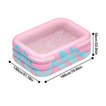 Piscine ronde pliable et gonflable portable - Tailles multiples pour usage familial, convient pour le jardin, les vacances et les fêtes, sans électricité requise, peut accueillir 1 à 3 personnes, design de couleurs vives - B - Voir 11