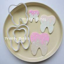 Molde de galletas con forma de pasta de dientes, molde de pastel de PLA con forma de diente, molde de galletas con forma de diente, herramientas de repostería y decoración para fondant - Blanco - Ver 2