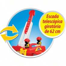 Large Fire Truck With Sound, 2 Figures And Ladder, 62cm - 彩色 - 查看 5