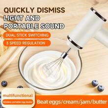 Wireless Handheld Electric Egg Beater, 5-Speed Variable Frequency Cream Mixer, Ultra-Quiet Baking Tool For Cake, Mousse, Whipped Cream - Rechargeable, Lightweight - Multicolor - View 4