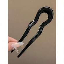 French Twist Hair Forks, U-Shaped Wavy Hair Clips, Suitable For Spiral Buns, Tortoiseshell Color, Fashionable, Flexible And Durable Women Hair Accessories, Styling Hair Clips, Hair Pins - 彩色 - 查看 7