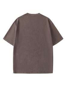 Hemo, Men's Vintage Distressed Los Angeles Graphic Oversized T-Shirt - 黃色 - 查看 2