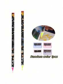 4支装钻石画画笔，水钻拾取器，美甲点钻笔，自粘树脂拾取器，宝石蜡笔，珠宝拾取工具，适用于美甲DIY装饰，带卷笔刀 - 彩色 - 查看 11