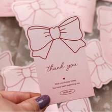 20/50pcs Pink Bow Gift Sealing Stickers, Gift Box Sealing Stickers, PVC Adhesive Labels For DIY Decoration - Multicolor - View 4