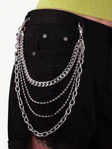 Personalized Thick Aluminum Chain Metal Pant Chain, Hip-Hop Punk Motorcycle Leather Pants Jeans Decorationy2k - Multicolor - View 2