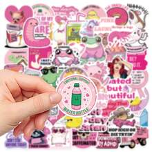 50 piezas Pegatinas rosas lindas para decorar planificador, diario, álbum de recortes, funda de teléfono, teclado, cuaderno, guitarra, casco, monopatín, sobre, taza - Ver 4