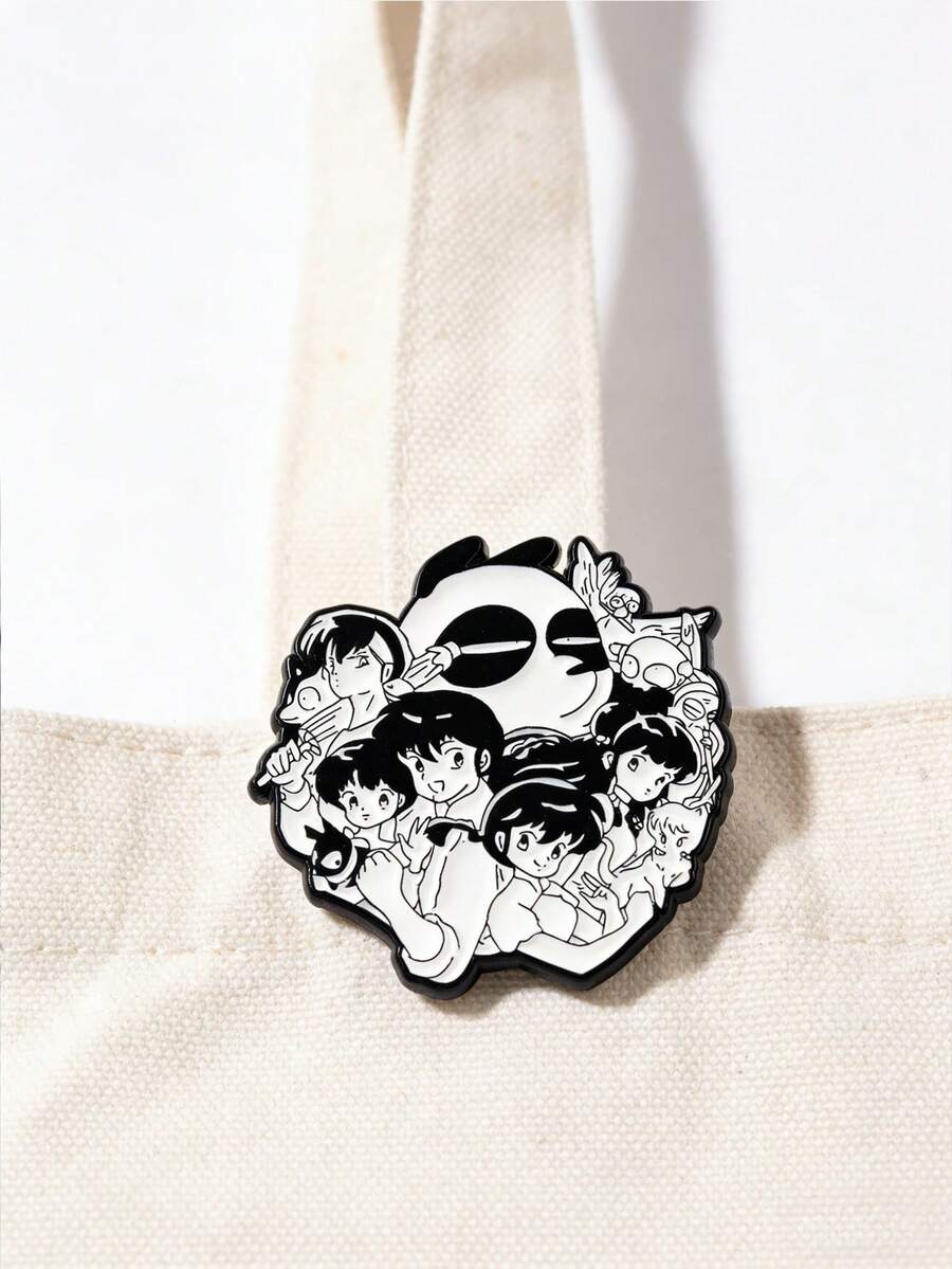 1 Ghim cài áo men sứ phong cách anime cổ điển - Bộ sưu tập tác phẩm của Rumiko Takahashi, Huy hiệu Ranma 1/2 Panda & các nhân vật, Ghim cài áo hoạt hình dành cho người hâm mộ.