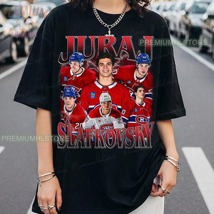 Juraj Slafkovsky Shirt, Juraj Slafkovsky Tee,  Juraj Slafkovsky Tee, Rap Hockey Tee, Canadiens Hockey Shirt - 黑色 - 查看 1