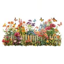 Colorful Wild Flower & Butterfly Decorative Sticker Set, Waterproof Self-Adhesive Wall Decals For Bathroom, Home Decor, Kids Room, Living Room, Art - T3347 - View 6