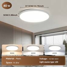 220V LED Ceiling Light, Available In Pure White/Wood Grain/Black/Gold, Home Decor Lighting Fixture, Suitable For Bedroom/Living Room/Study/Closet/Kitchen/Hallway/Studio/Office/Shop, Choose Appropriate Size Based On Usage Needs - LED Three-proof Ceiling Light - View 25