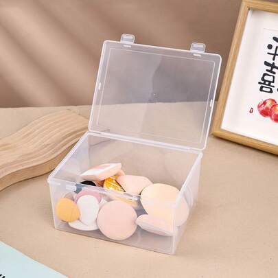 1个多功能透明塑料盒 - 多种尺寸可选，可用于收纳珠子、工艺品、钻石画、耳机、数据线、充电器等，也可用于小型办公桌面收纳。