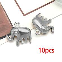 5/10个不锈钢心形水果星星吊坠金色镂空天使草莓吊坠可爱金属吊坠，适用于珠宝制作DIY工艺品手链耳环项链 - 彩色 - 查看 15