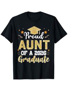 Proud Aunt Of A 2026 Graduate T-Shirt For Aunt Senior, Unisex - Perfect For Spring, Valentine'S Day, St. Patrick'S Day, Graduation Season, And Easter.Great Retirement Gifts For Dad, Mom, Parents, Friends, Family, And Coworkers (Shirt Only) - màu đen - Xem 6