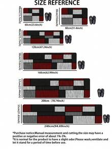 1 tấm thảm bếp bằng silicon họa tiết hình học bất đối xứng, được chia thành các khối màu đỏ tía, đen đậm, xám nhạt và trắng bạc bởi các đường kẻ đen dày với các đường sọc dọc tinh tế, tạo nên sự kết hợp giữa phong cách công nghiệp và tối giản hiện đại, vừa chắc chắn lại vừa có chiều sâu thị giác. Thảm bếp cao cấp, thời trang, êm ái và chống mỏi. - Nhiều màu - Xem 3