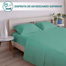 Ecommerc3 3-4 Piece Cotton Sheet Set, Fits Beds 80-200 Cm, Wide Variety Of Colors - 藍晶 - 查看 4