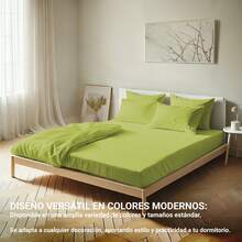 Ecommerc3 3-4 Piece Cotton Sheet Set, Fits Beds 80-200 Cm, Wide Variety Of Colors - Kacang pistasi - View 8