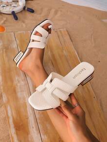 女士日常时尚高跟凉鞋 - 米色 - 查看 6